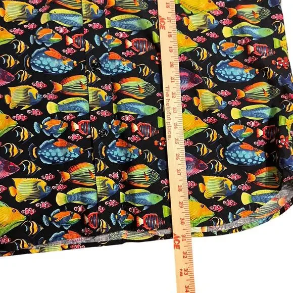 Vintage Hiphanis Colorful Fish Printed Short Sleeve Shirt Men’s Size XL Vtg 90s - Picture 7 of 8